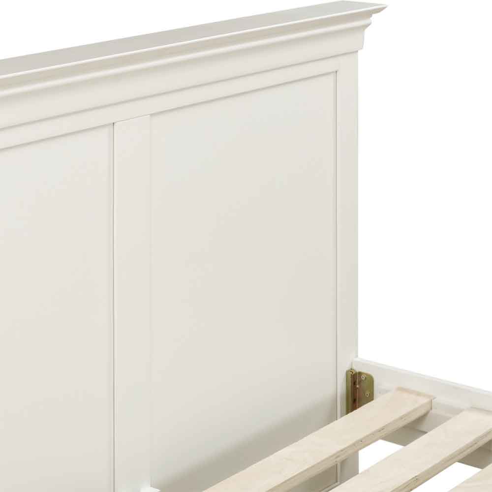 Cavara Wooden High Foot End Double Bed in Ivory