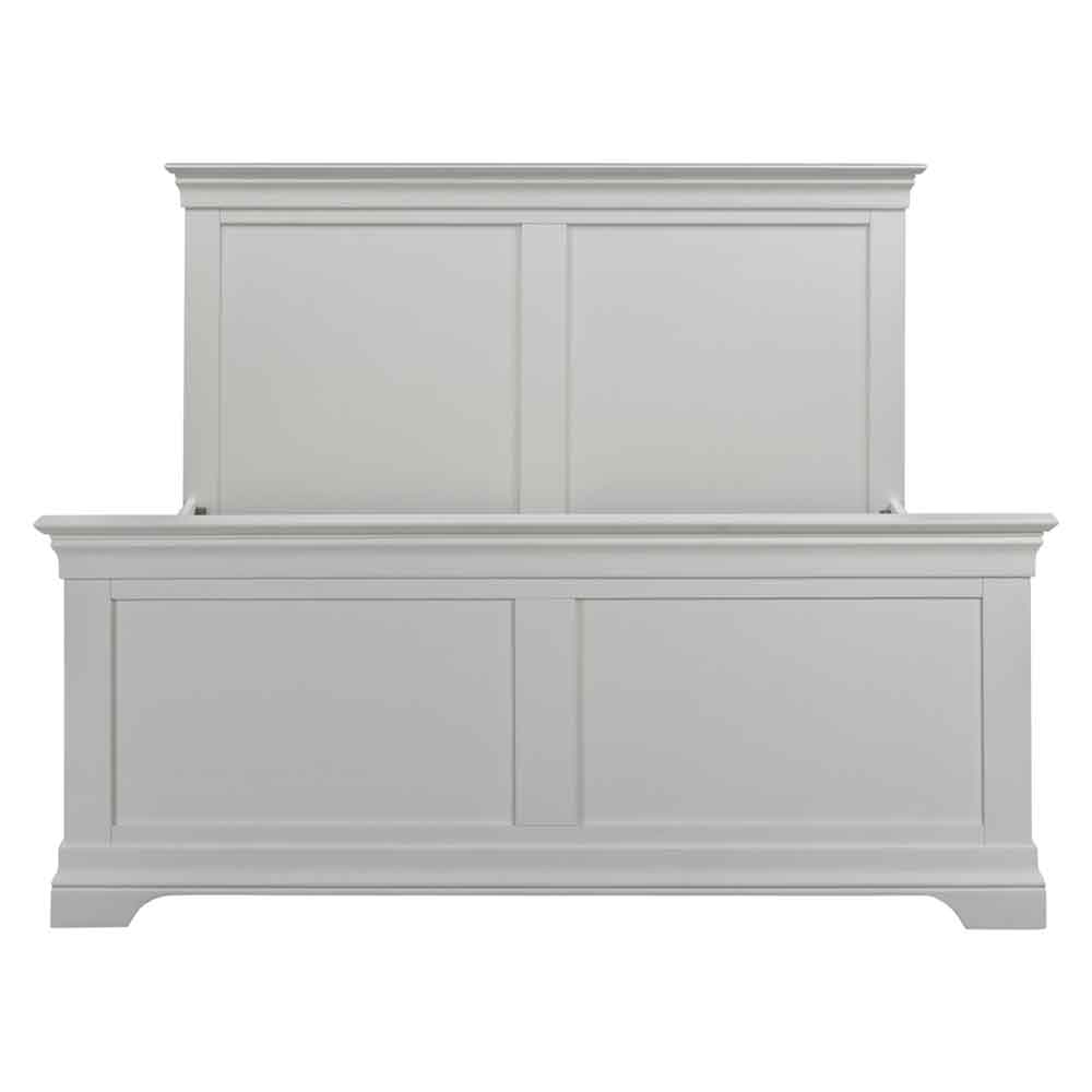 Cavara Wooden High Foot End Double Bed in Pebble Grey