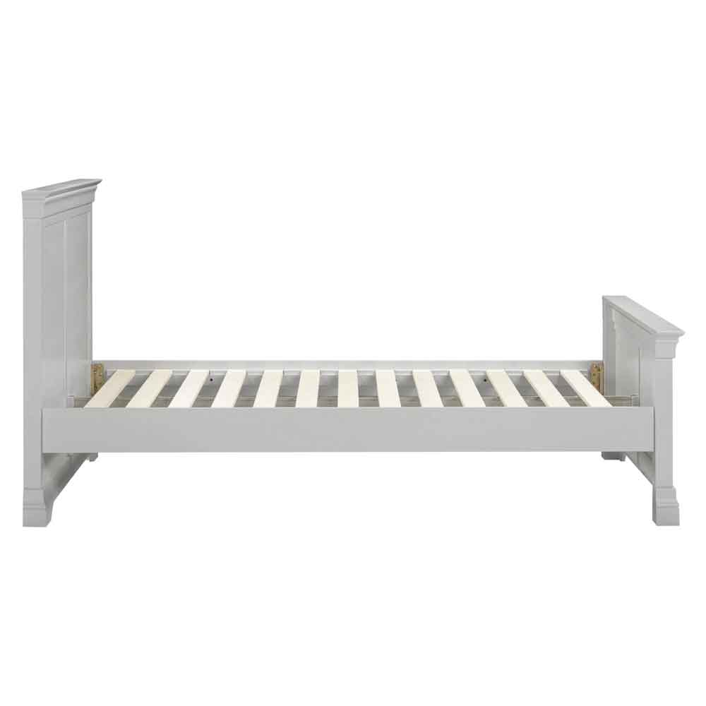 Cavara Wooden High Foot End Double Bed in Pebble Grey