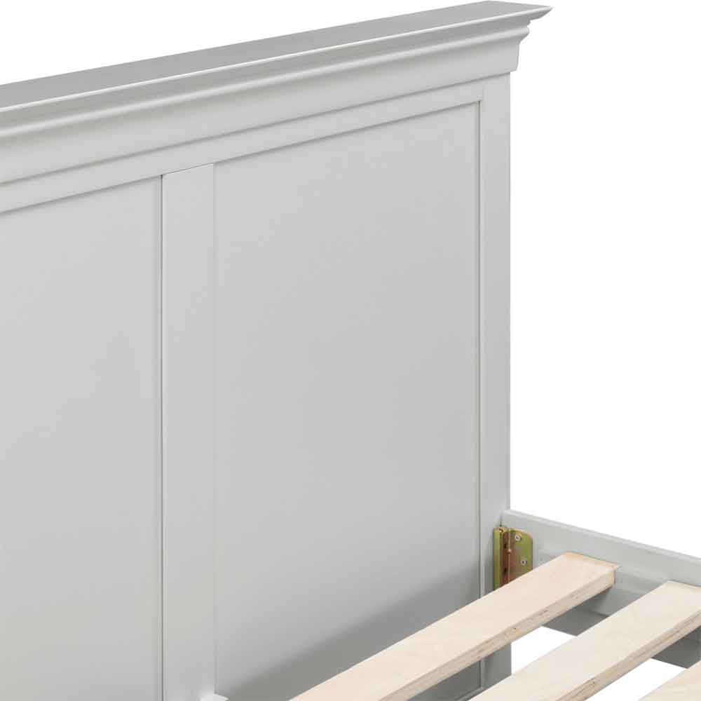 Cavara Wooden High Foot End Double Bed in Pebble Grey