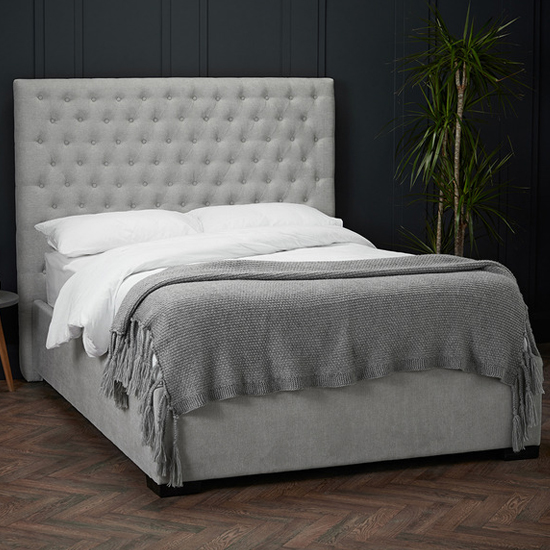 Read more about Cavens fabric king size bed in grey