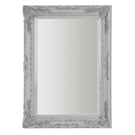 Product photograph of Cavolt Rectangular Wall Bedroom Mirror In Antique Silver Frame from Furniture in Fashion