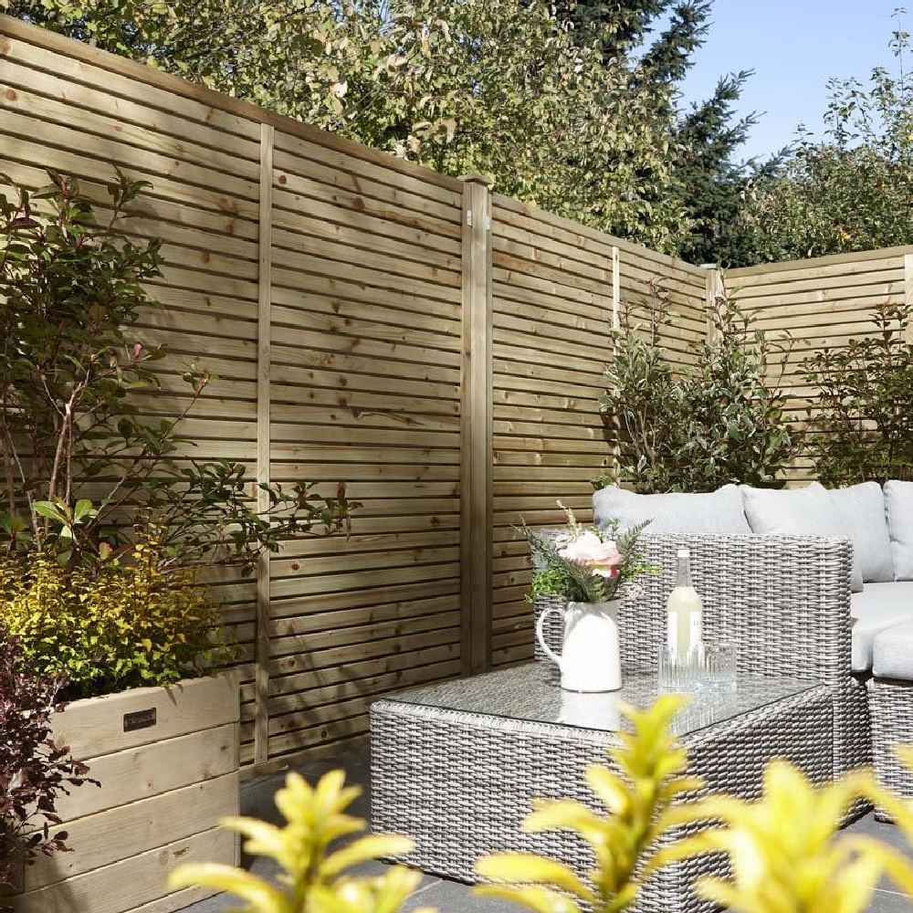Cawsand Wooden Garden Screen In Natural 6x4