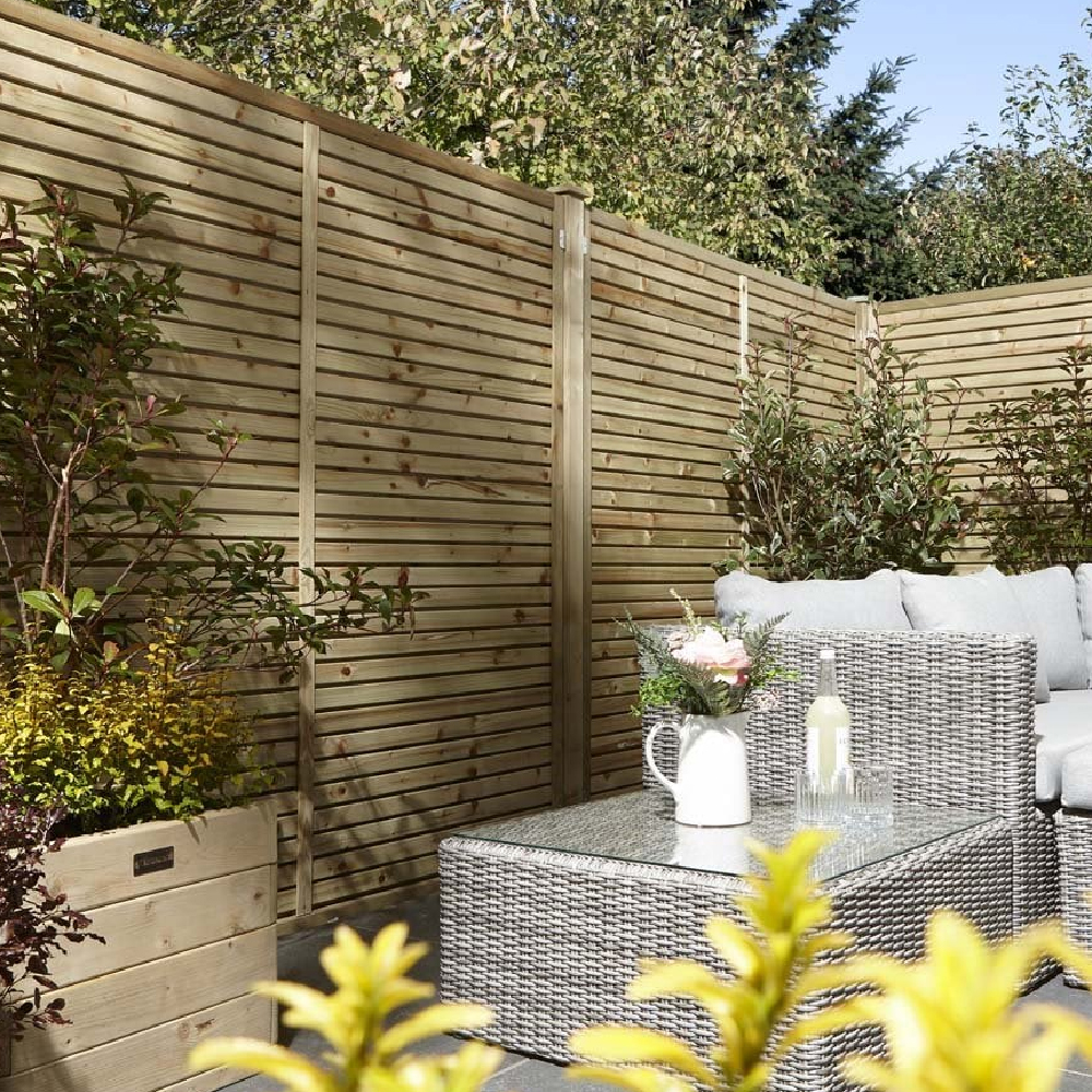 Cawsand Wooden Garden Screen In Natural 6x5