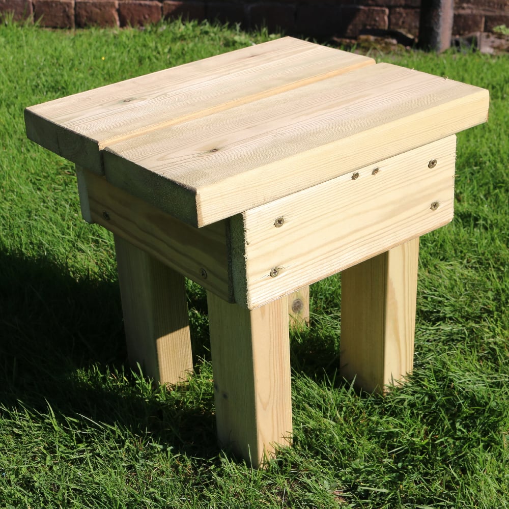 Product photograph of Cayce Wooden Square Garden Footstool In Natural from Furniture in Fashion