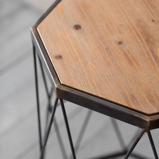 Caylee Wooden Set Of 2 Side Tables With Metal Frame Furniture in Fashion