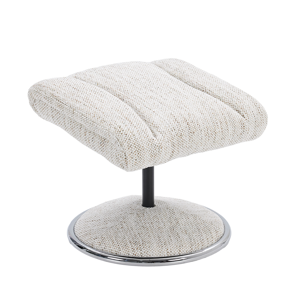 Cazira Fabric Swivel Recliner Chair with Footstool in Biscuit
