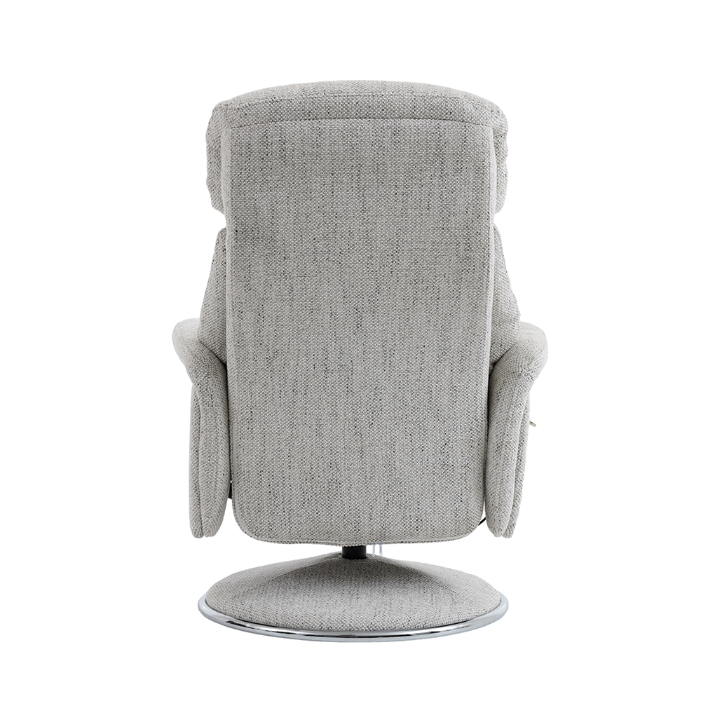 Cazira Fabric Swivel Recliner Chair with Footstool in Dove