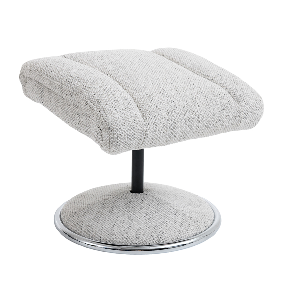 Cazira Fabric Swivel Recliner Chair with Footstool in Dove