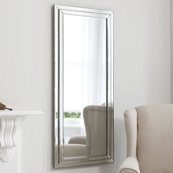 Product photograph of Cedar Bevelled Leaner Floor Mirror In Pewter from Furniture in Fashion
