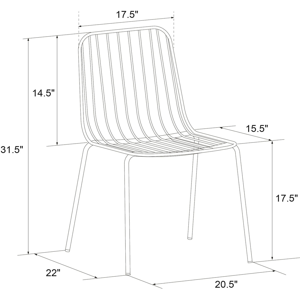 Cedar Black Metal Dining Chairs In Pair