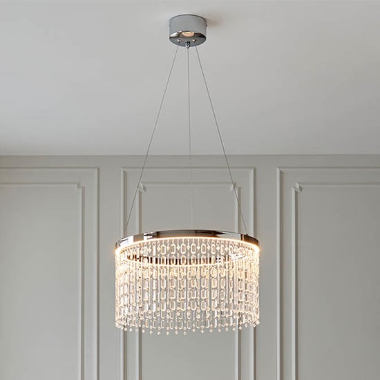 Product photograph of Cedar Clear Glass Ceiling Pendant Light In Polished Chrome from Furniture in Fashion