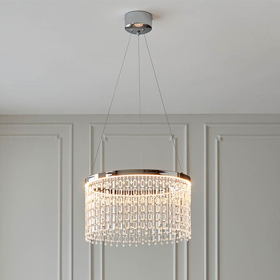 Cedar Clear Glass Ceiling Pendant Light In Polished Chrome