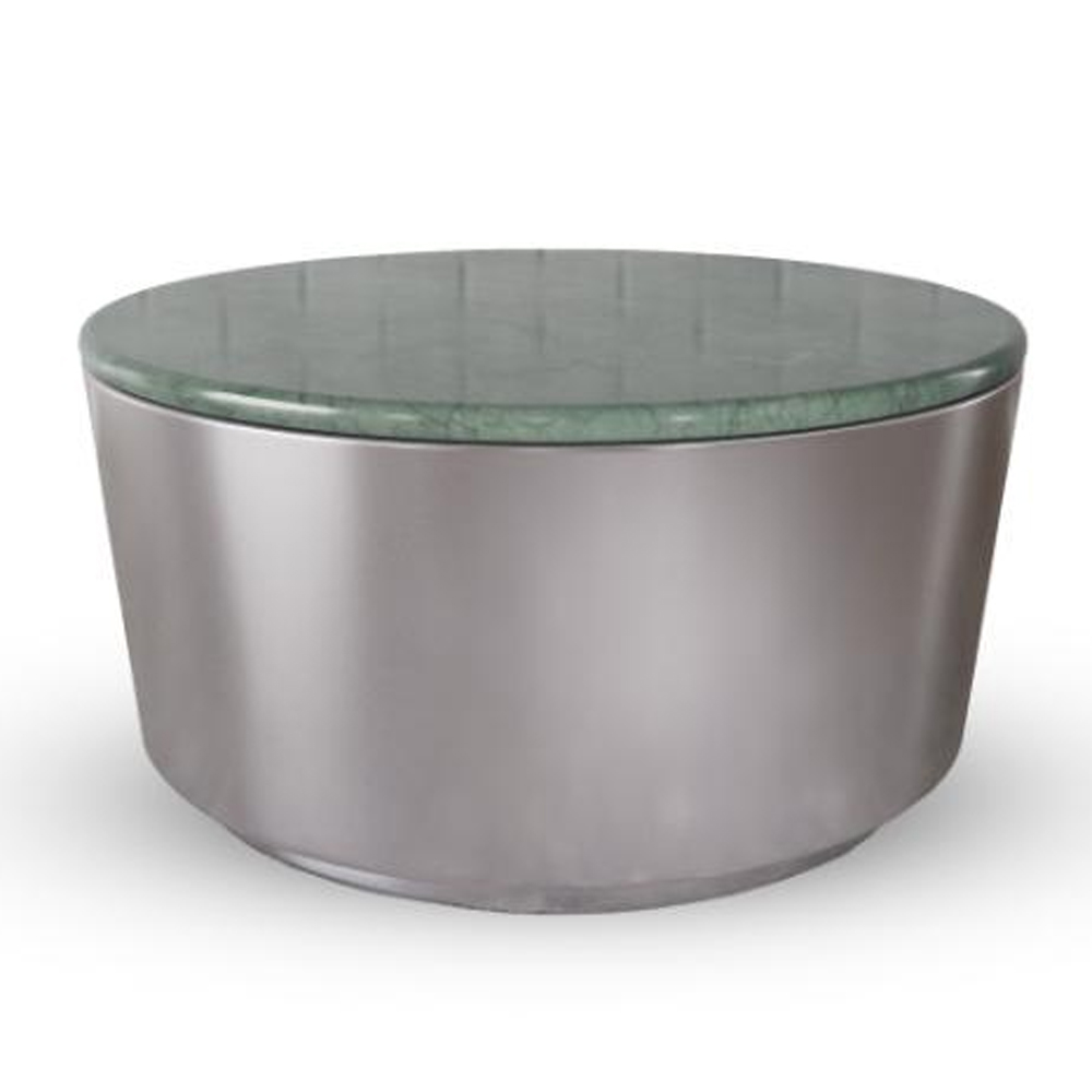Cedartown Large Marble Top Coffee Table With Steel Base - Green Gutemala