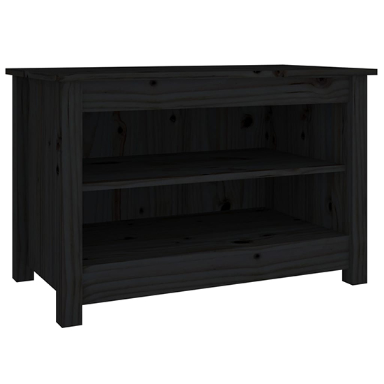 Cedric Solid Pinewood Shoe Storage Bench In Black