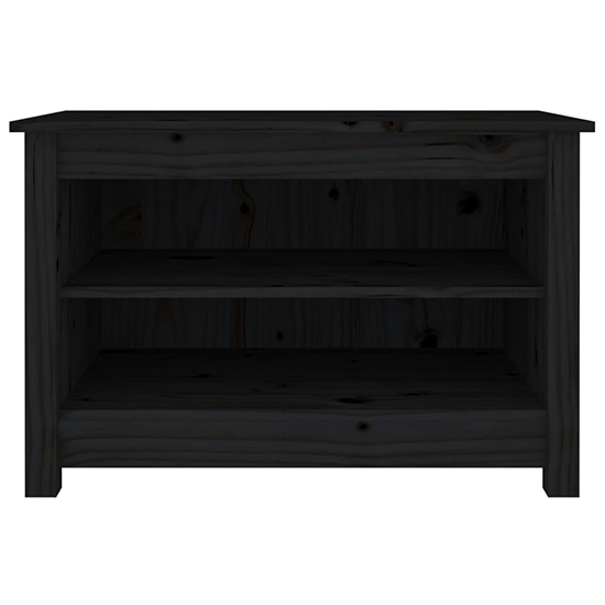 Cedric Solid Pinewood Shoe Storage Bench In Black