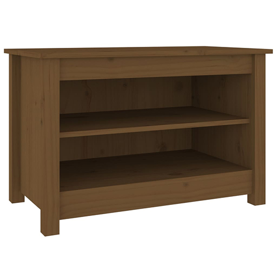 Cedric Solid Pinewood Shoe Storage Bench In Honey Brown