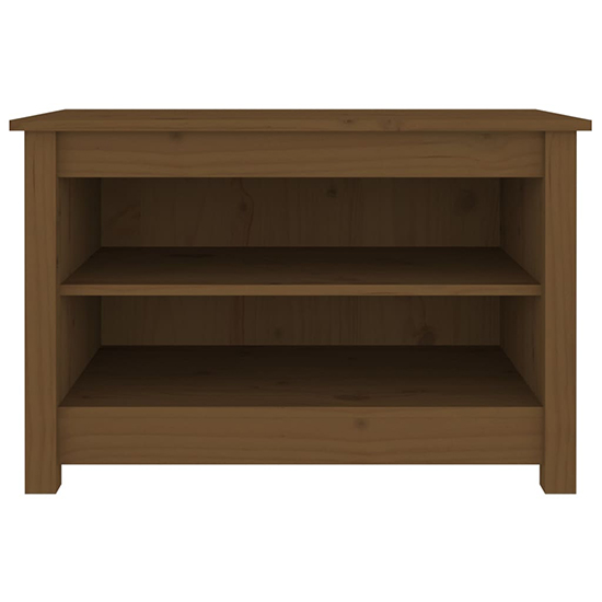 Cedric Solid Pinewood Shoe Storage Bench In Honey Brown