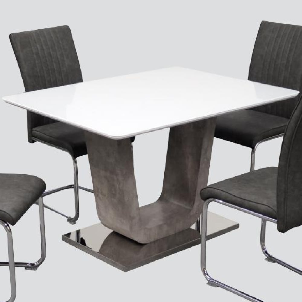 Ceibo Glass Dining Table In White And Natural Clay