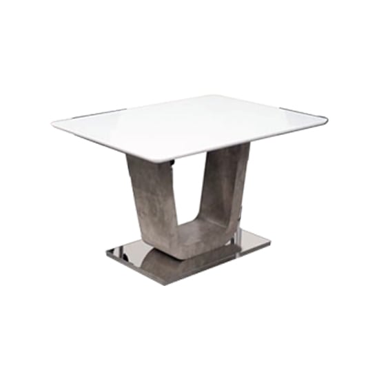 Product photograph of Ceibo High Gloss White Glass Fixed Dining Table from Furniture in Fashion