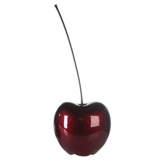 Photo of Celebration ceramic cherry sculpture in metallic wine red