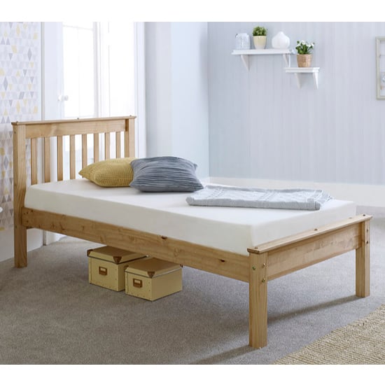 Photo of Celestas wooden single bed in waxed pine