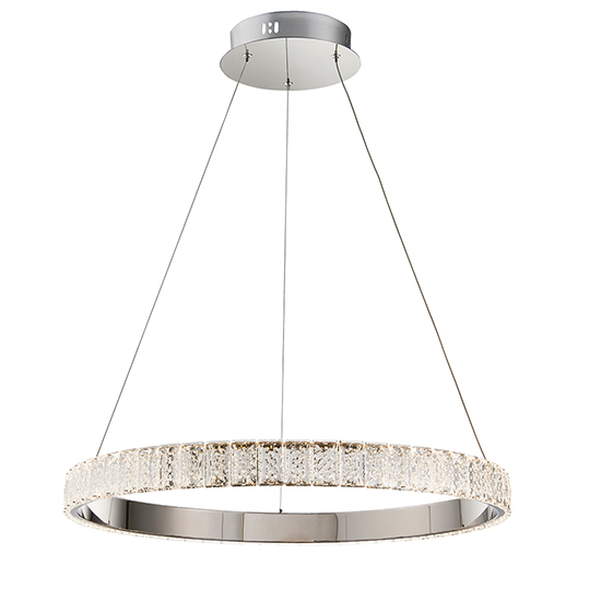 Celeste Crystal Hoop Pendant Light In Polished Chrome