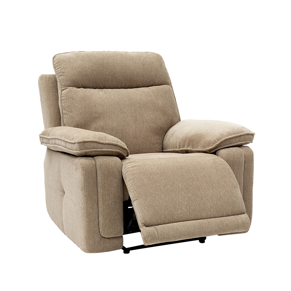 Celeste Fabric Electric Recliner 1 Seater Sofa in Camel