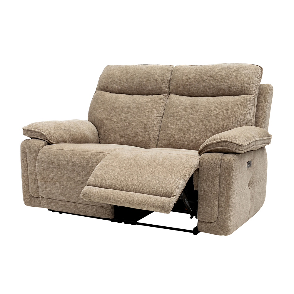 Celeste Fabric Electric Recliner Sofa Suite in Camel