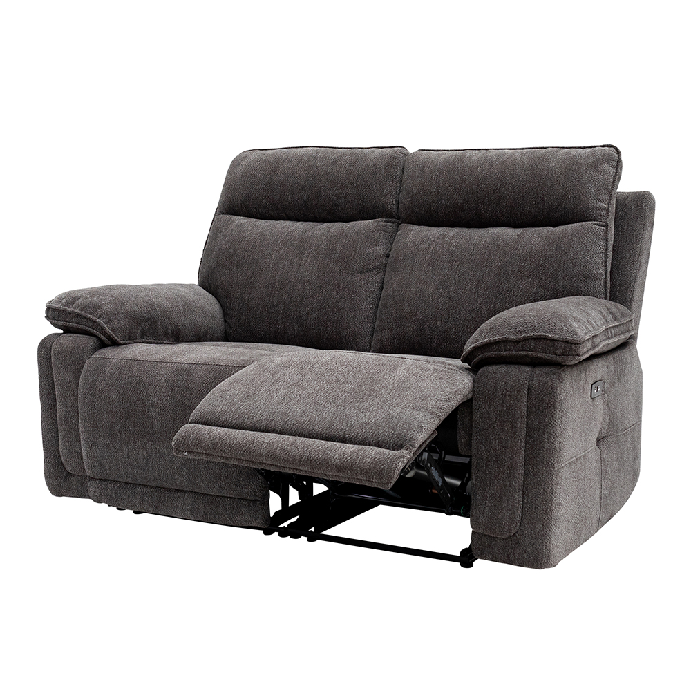 Celeste Fabric Electric Recliner 2 Seater Sofa in Charcoal