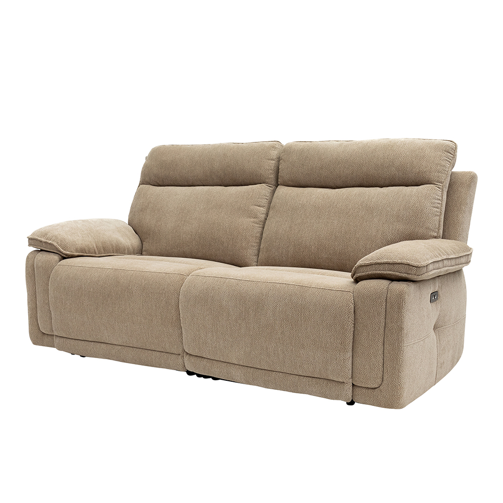 Celeste Fabric Electric Recliner Sofa Suite in Camel