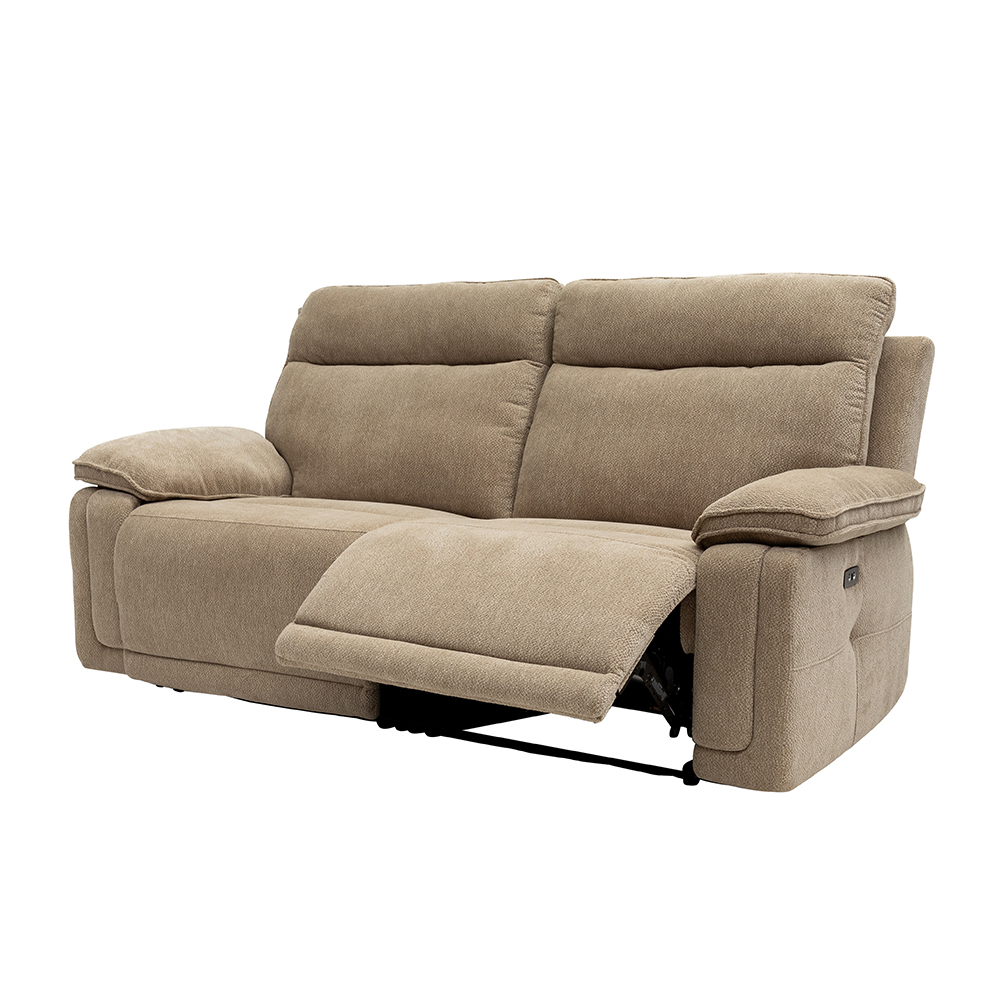 Celeste Fabric Electric Recliner Sofa Suite in Camel