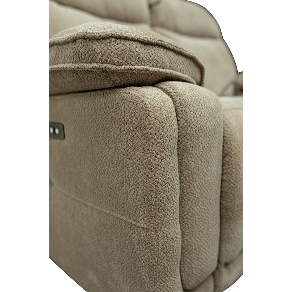 Celeste Fabric Electric Recliner Sofa Suite in Camel