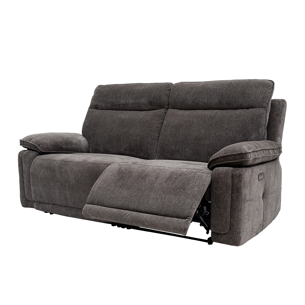 Celeste Fabric Electric Recliner 3 Seater Sofa in Charcoal