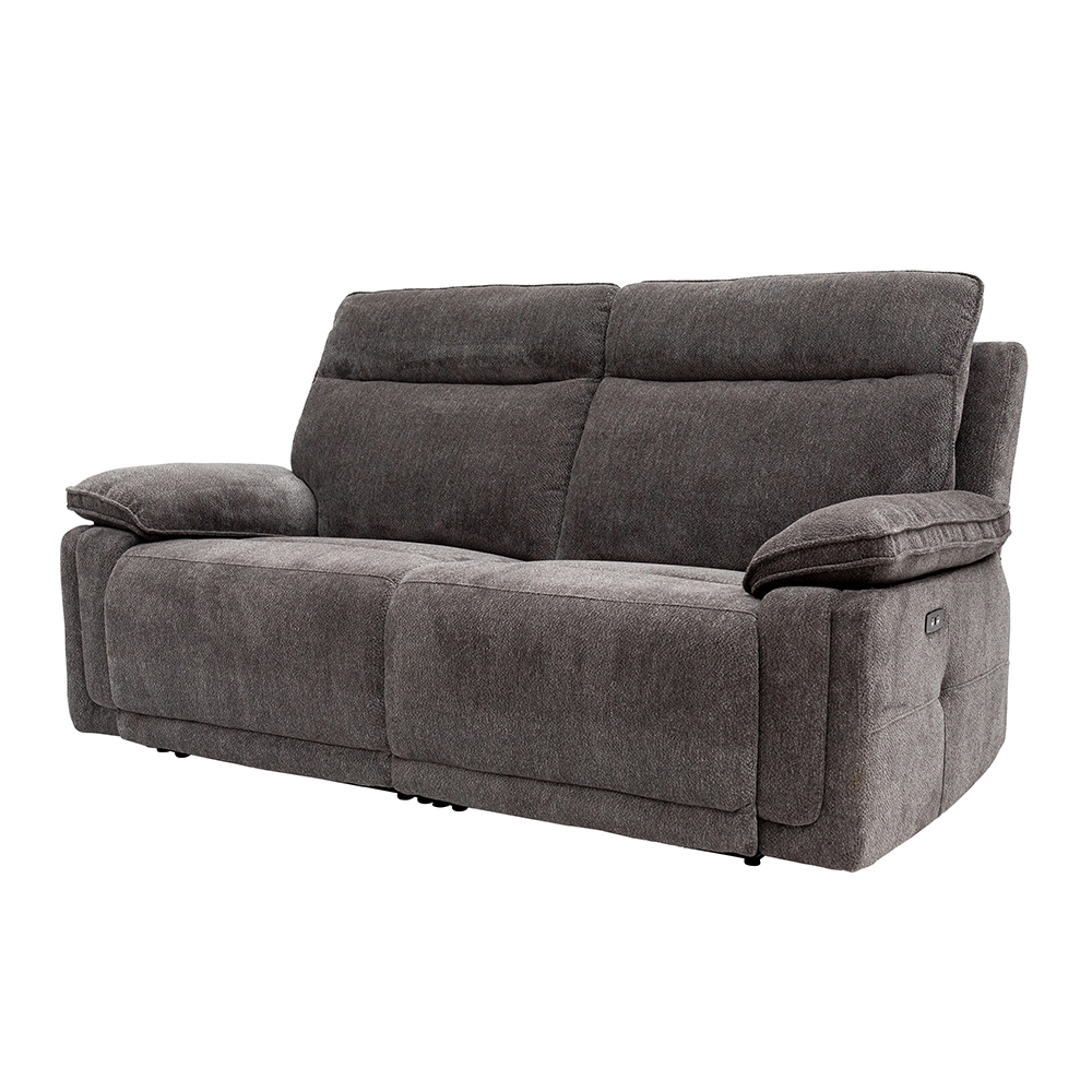 Celeste Fabric Electric Recliner 3 Seater Sofa in Charcoal