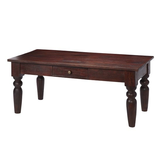 Read more about Tristo coffee table rectangular in dark mango with 1 drawer