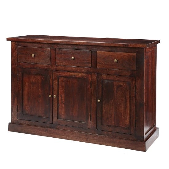 Read more about Tristo wooden sideboard in dark mango with 3 doors