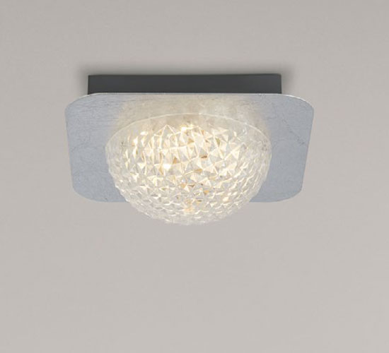 Read more about Celestia 1 led ceiling light in silver leaf with clear acrylic