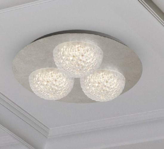 Read more about Celestia 3 led ceiling light in silver leaf with clear acrylic
