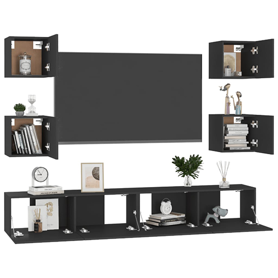 Celexa Wall Hung Wooden Entertainment Unit In Black