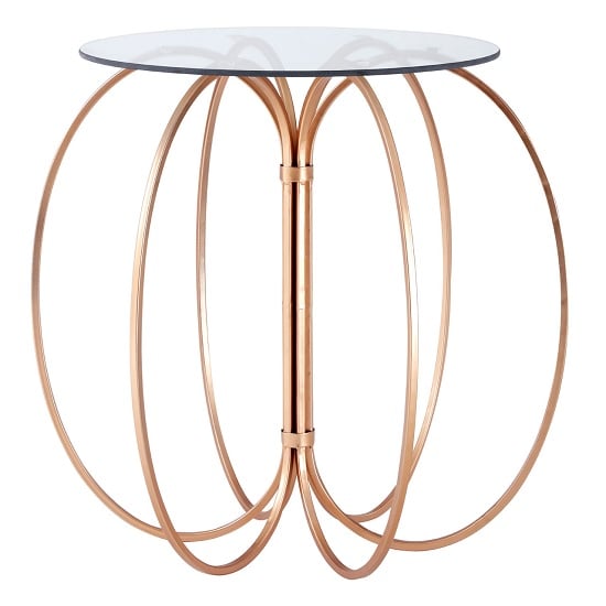 Read more about Akron round glass side table with gold metal base