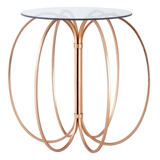 Photo of Alamon round glass side table with gold metal base