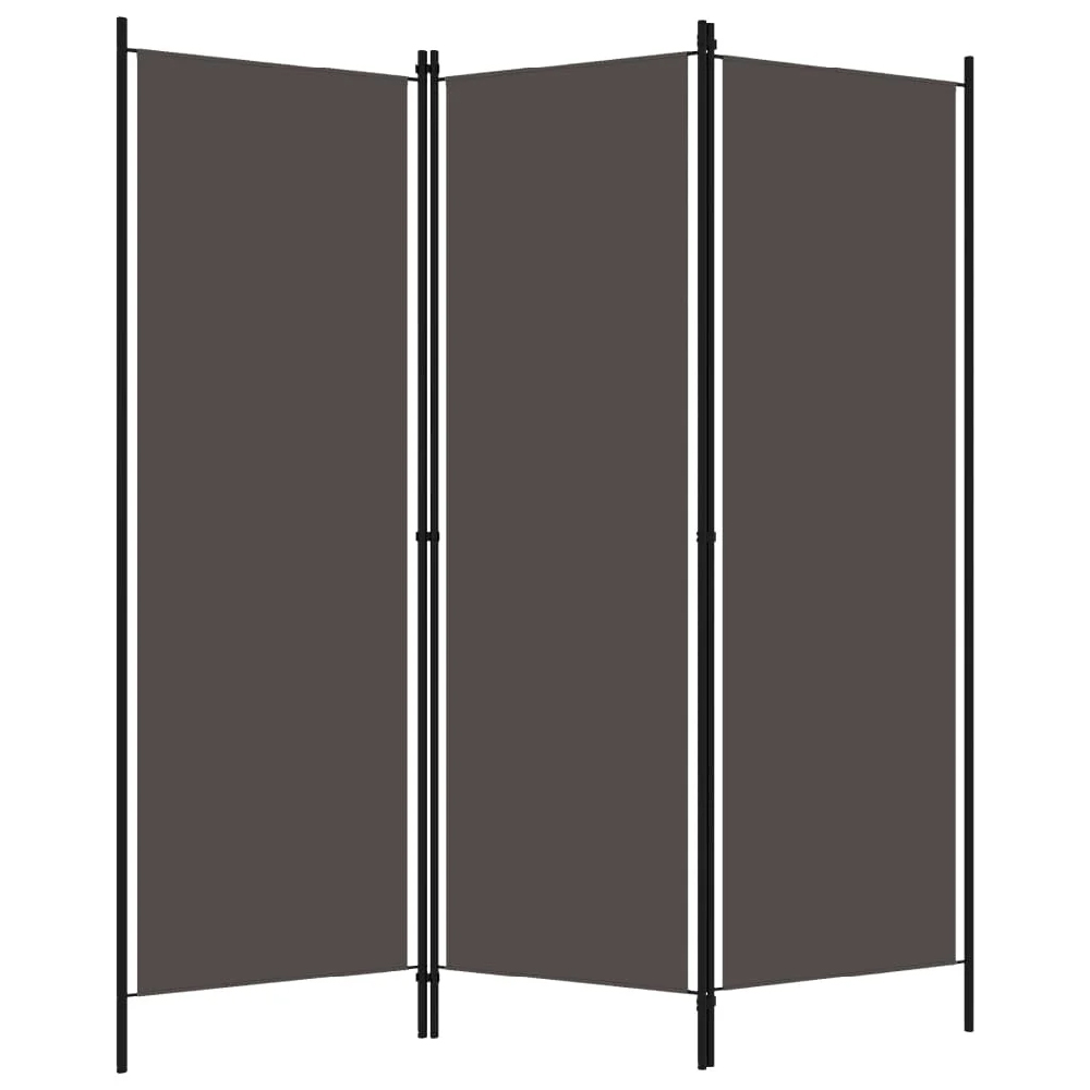 Celina Fabric 3 Panels 150cm x 180cm Room Divider In Anthracite