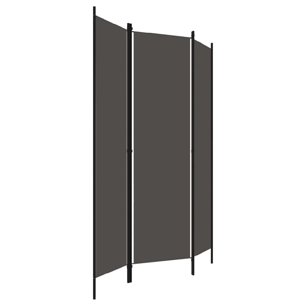 Celina Fabric 3 Panels 150cm x 180cm Room Divider In Anthracite