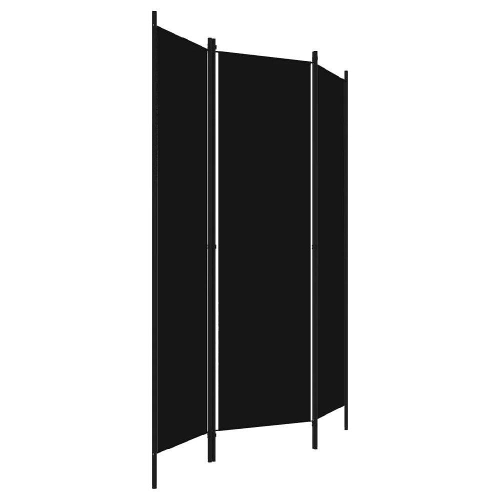 Celina Fabric 3 Panels 150cm x 180cm Room Divider In Black