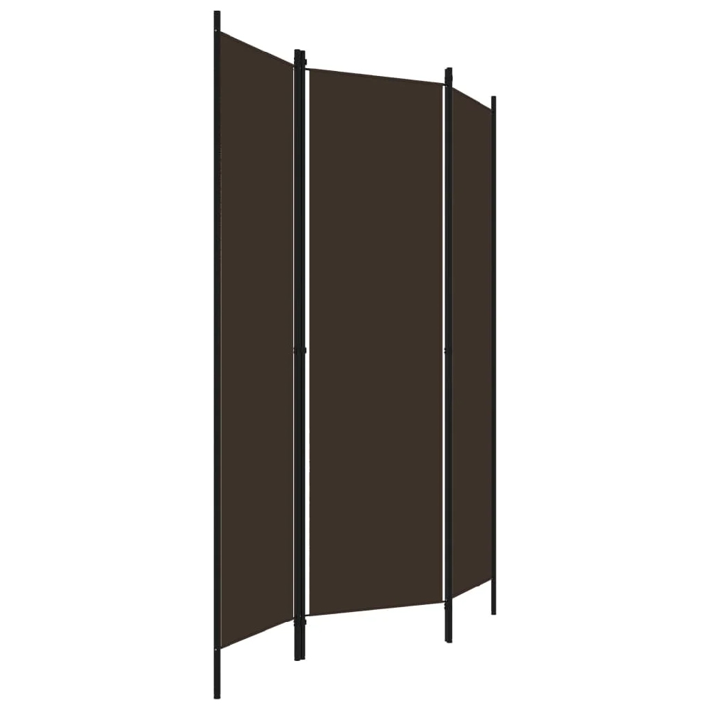 Celina Fabric 3 Panels 150cm x 180cm Room Divider In Brown