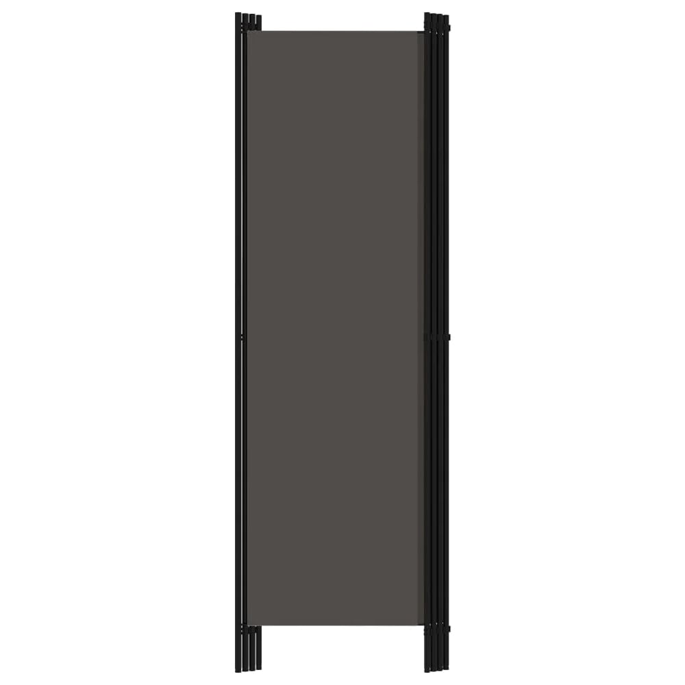 Celina Fabric 4 Panels 200cm x 180cm Room Divider In Anthracite