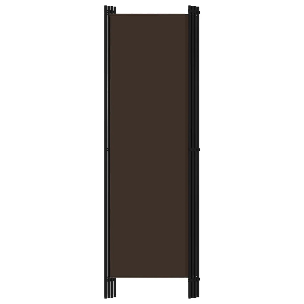 Celina Fabric 4 Panels 200cm x 180cm Room Divider In Brown