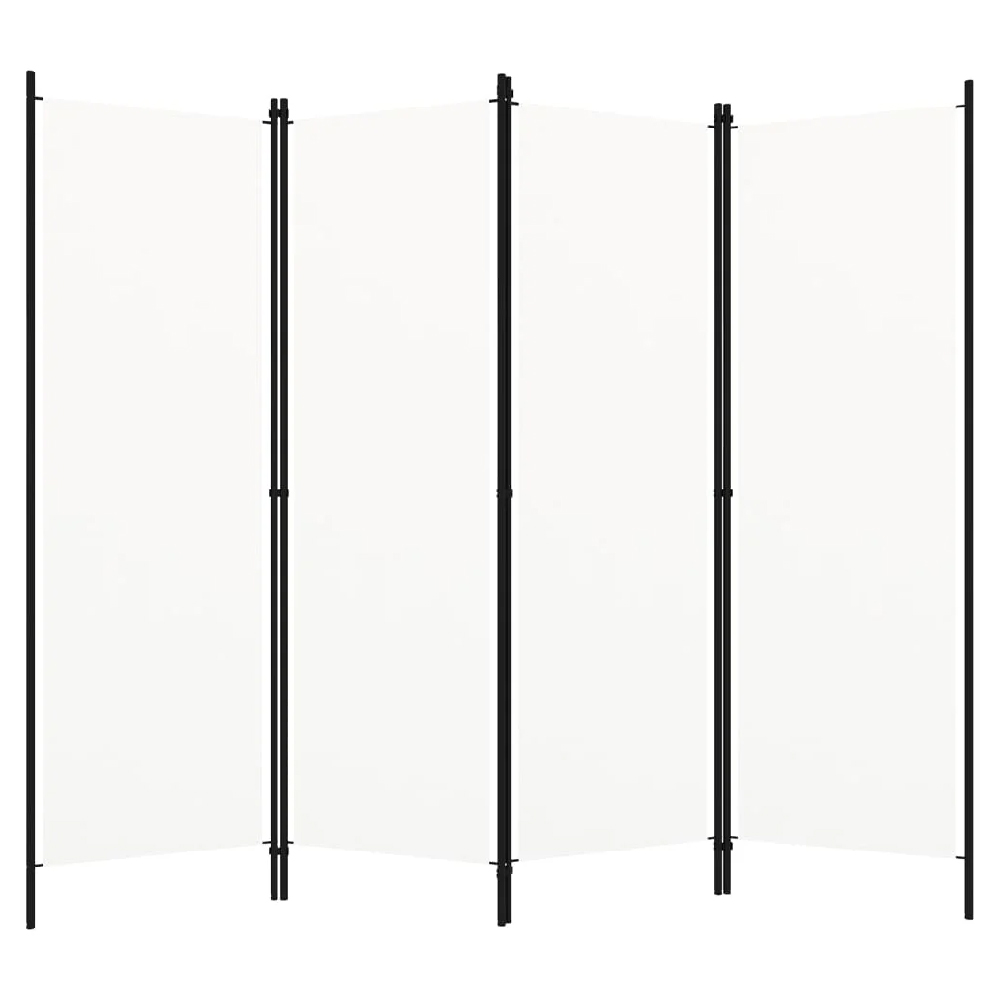 Celina Fabric 4 Panels 200cm x 180cm Room Divider In White