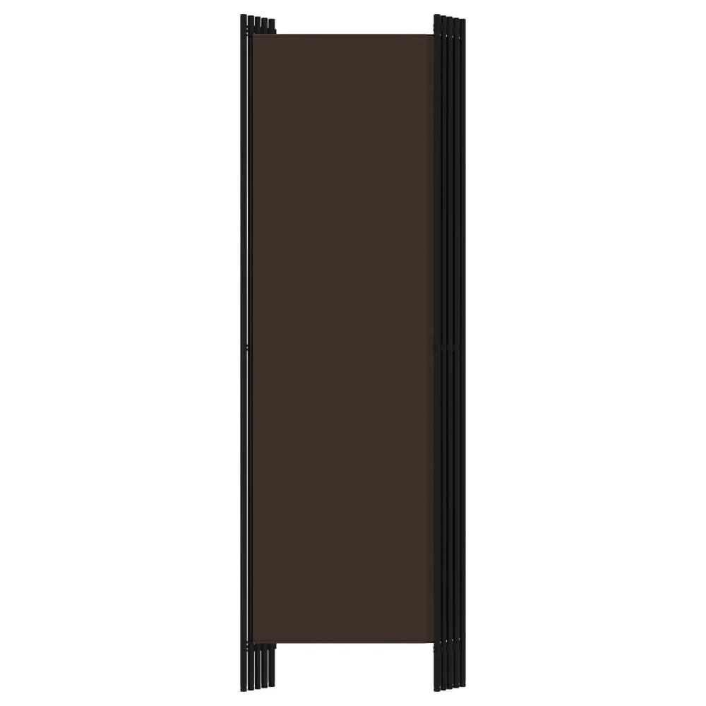Celina Fabric 5 Panels 250cm x 180cm Room Divider In Brown